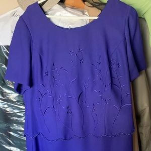 Womens embellished MOB dress 16W. Blue violet dress wedding